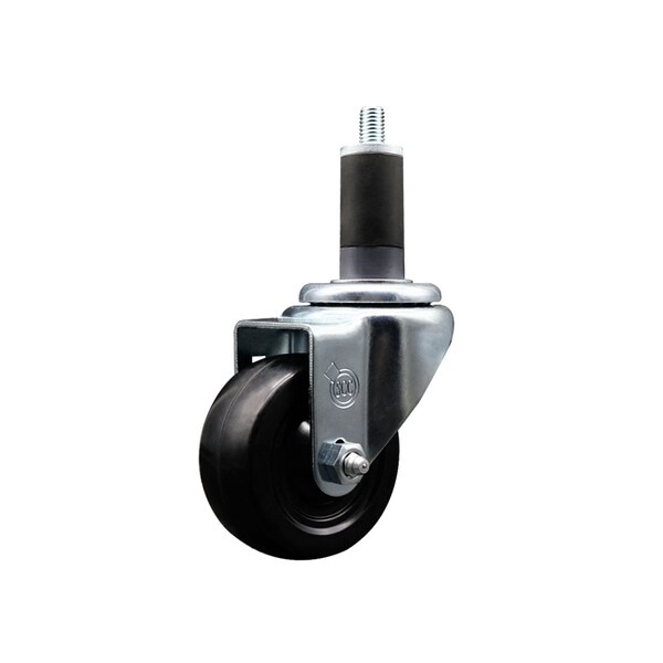 3'' SS Hard Rubber Wheel Swivel 1-1/4'' Expanding Stem Caster